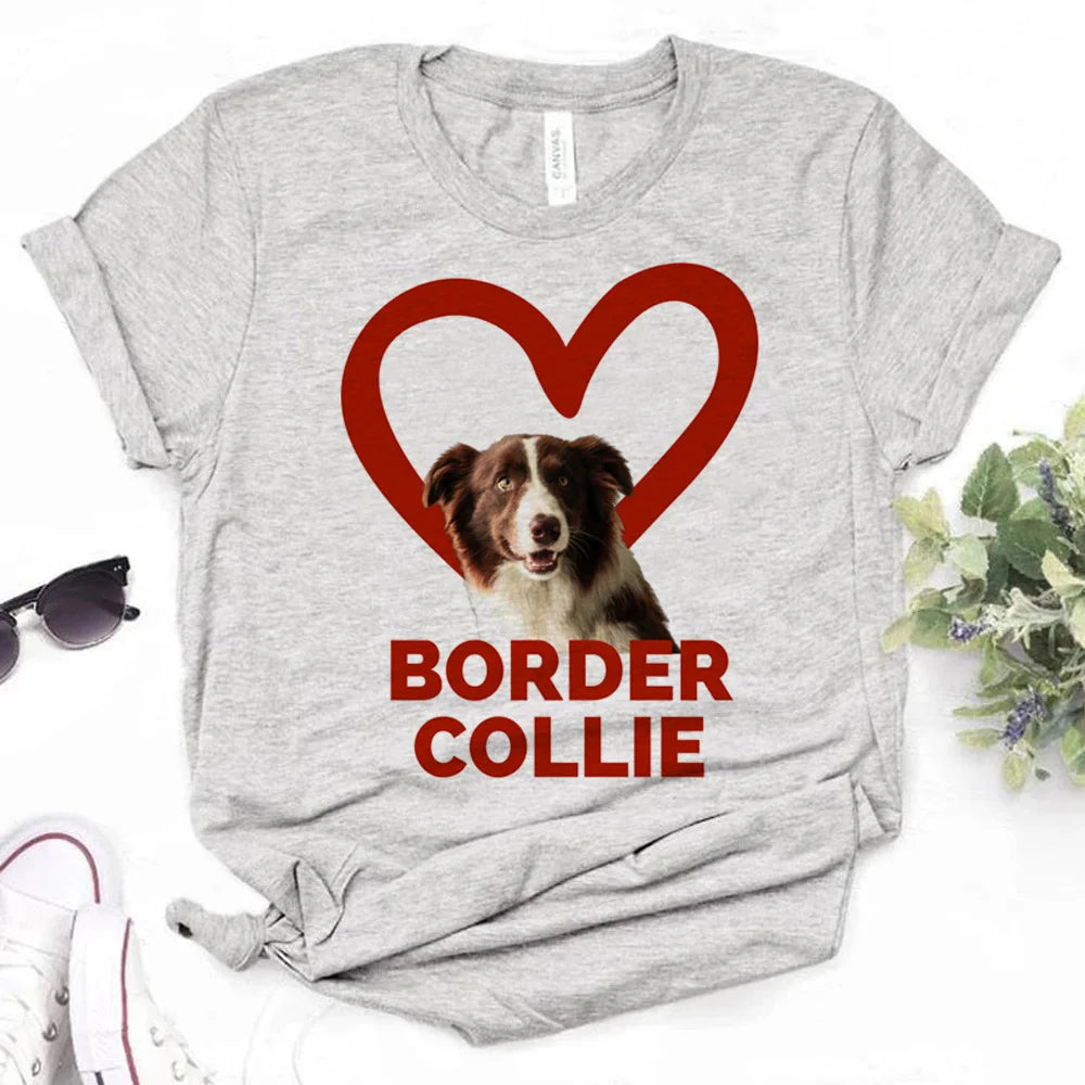 the COLLIECULTURE STREET TEE - Border Collie T-Shirts, Women Graphic Streetwear Top, Female Funny Clothes