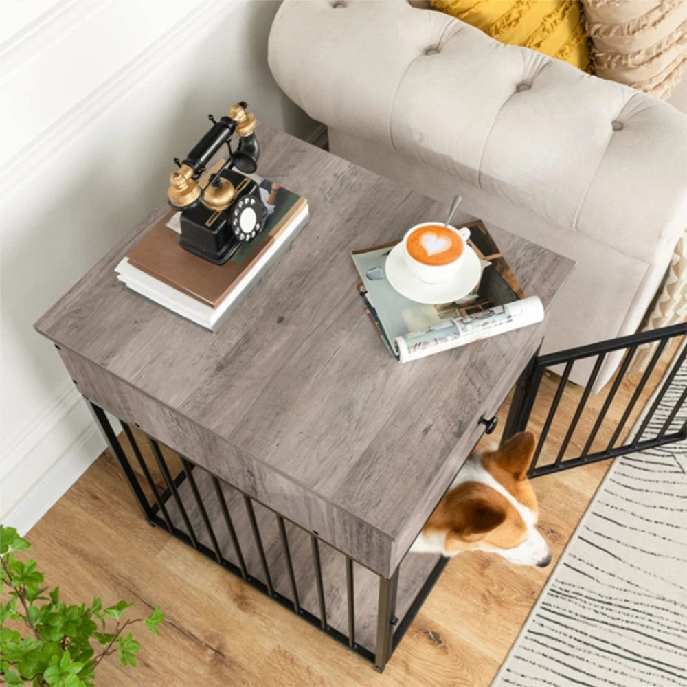 New Age Dog Crate Decorative Metal Kennels Large Dog Cages With Drawer Furniture Dog Wooden Houses