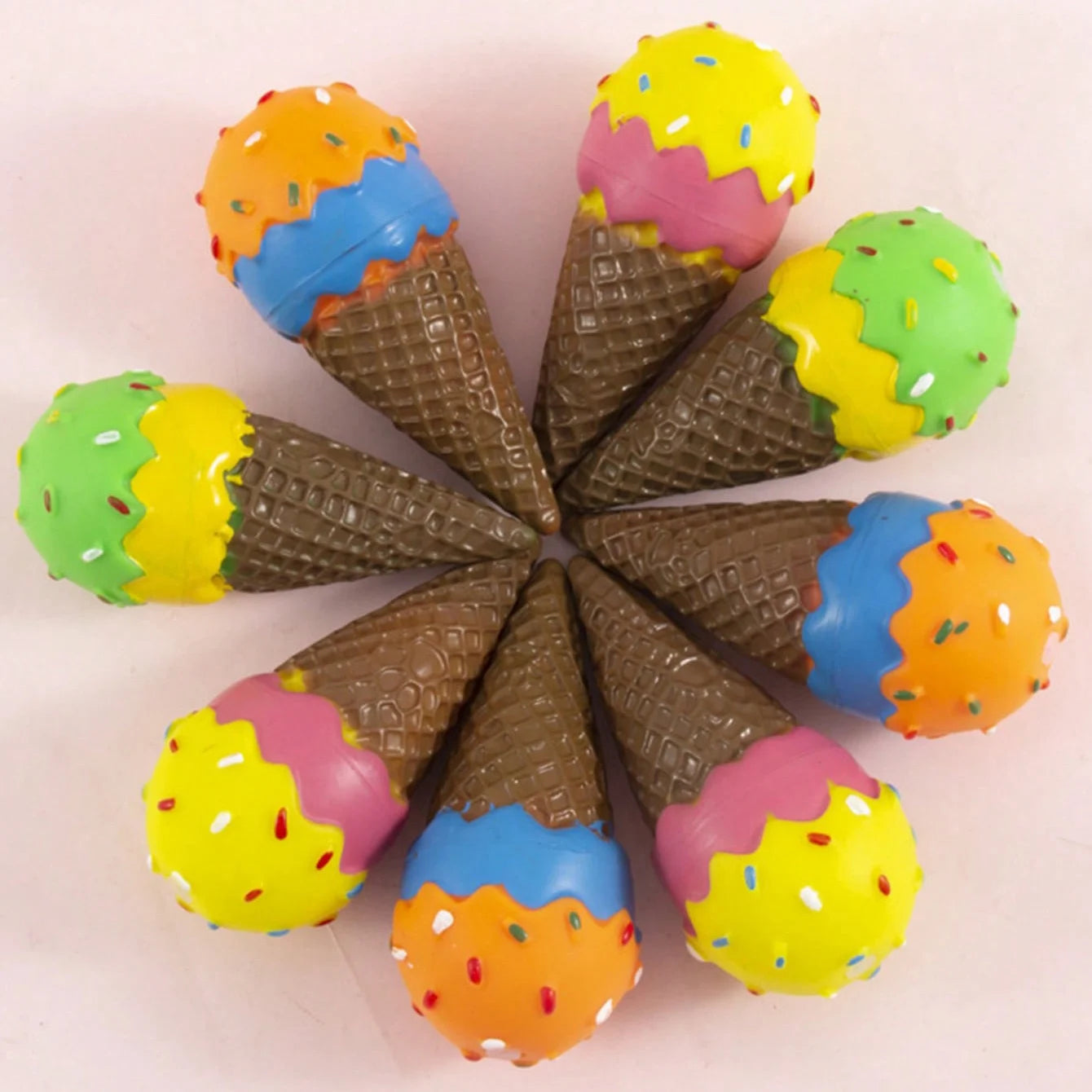 1pc - Dog Squeaky Toy - Interactive Ice Cream Cone Shaped Chew Toy for Dogs, Durable Puppy Teething Plaything for All Breed