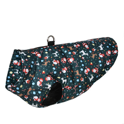 Dog Jacket Warm Winter Pet Clothes For Small Medium Dogs Cats Leopard Print Chihuahua Yorkie Vest Coat With D-ring Puppy Costume