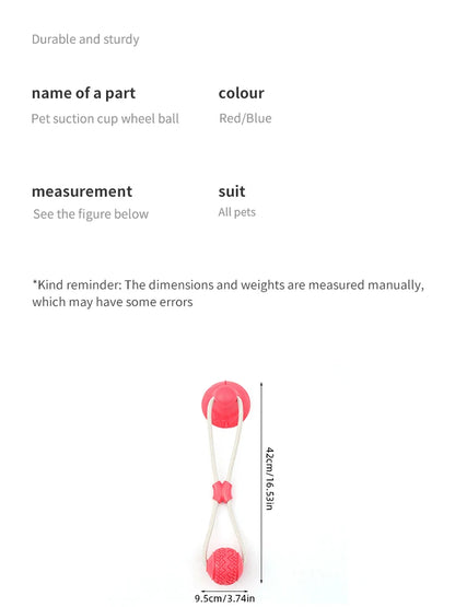 Dog Toys TPR Ball Teeth Grinding Cleaning Teeth Pet Play Suction Cup Elastic Pull Rope Chew Toy Dog Supplies