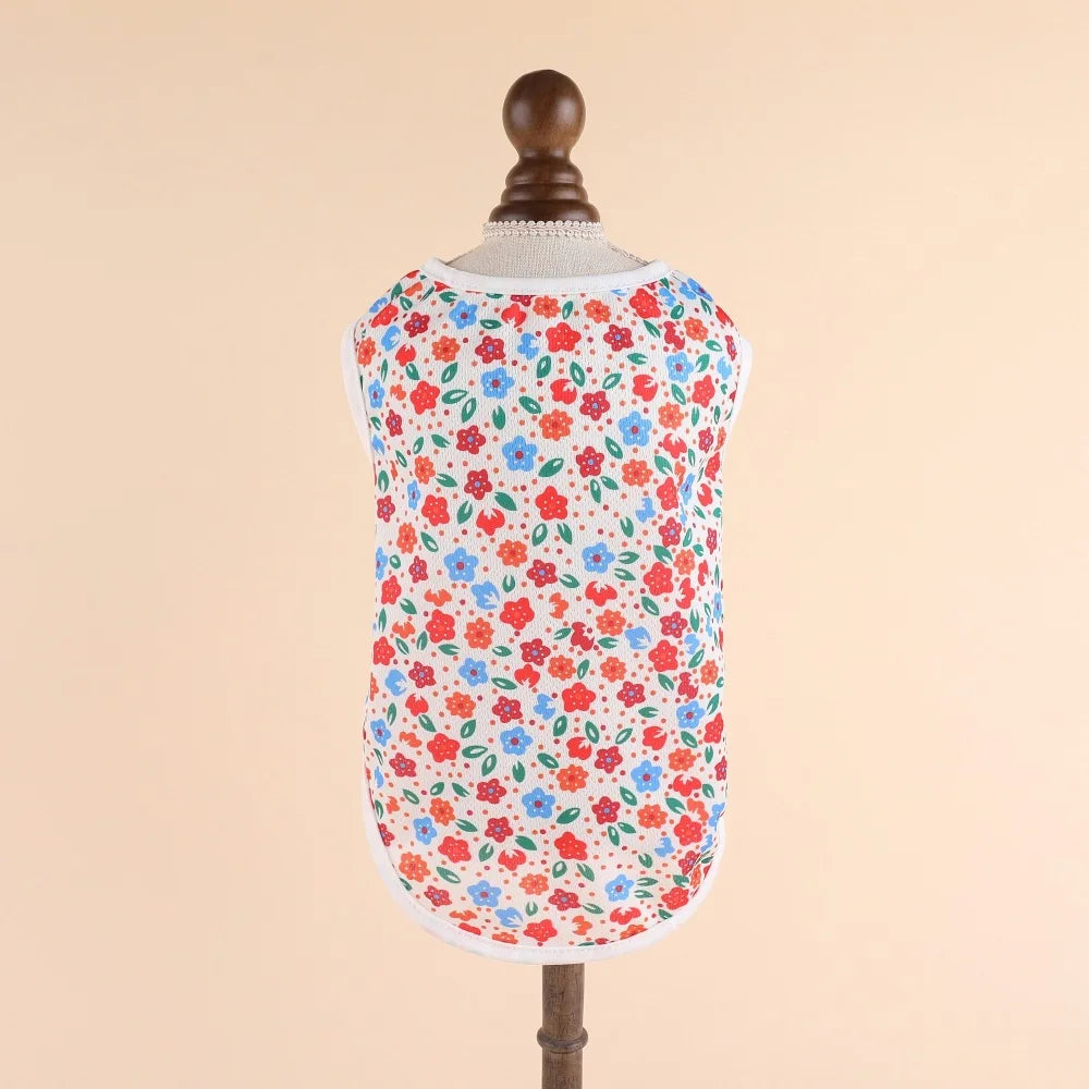 Cute Summer Pet Dog Cooling Vest Cartoon Soft Clothing Summer Casual Shirts Small Medium Large Dogs Puppy French Bulldog Clothes