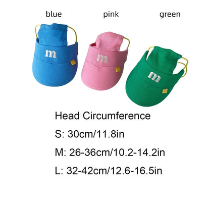 the DOGGY VISOR - Outdoor Accessories, Fashion Puppy Baseball Hat, Cute Multicolor Dog Sunscreen Cap, Adjustable Portable Three-Color Sun Summer Hat