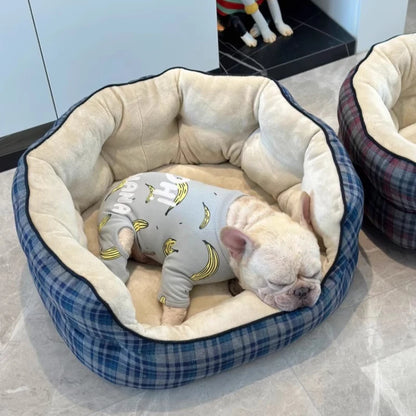 Deep Sleep Dog House High Back Warm Donut Bed for Small Medium Dogs Thick Plush Winter Bed for Teddy French Bulldog Puppies Cats