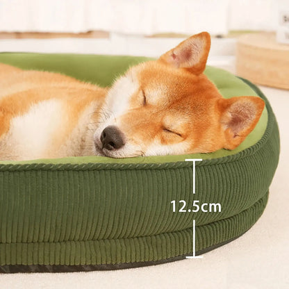 Corduroy Dog Bed Removable Washable Dogs Mat Winter Thickened Warmth Dogs Pad Soft Plush Anti-slip Pet Sofa Bed Dog Accessories