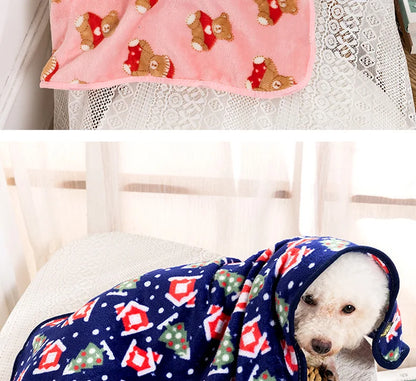 Soft Fluffy Pet Blanket Winter Warm Dog Blanket Cute Pet Bed Sheet Warm and Comfortable Cat and Dog Cushion Blanket Pet Supplies