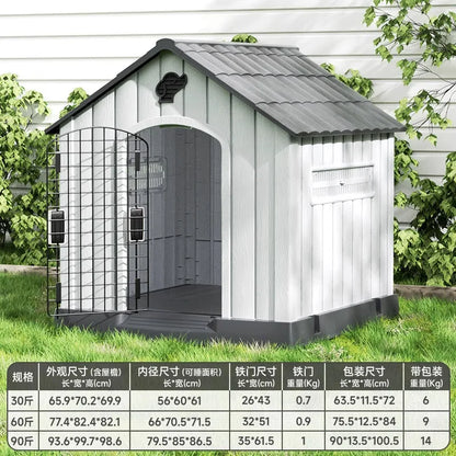 the HAPPY HOME - Kennel Outdoor Medium-Sized Dog Four-Season Universal Cold and Rain-Proof Pet Winter Doghouse, Villa Outdoor House Waterproof