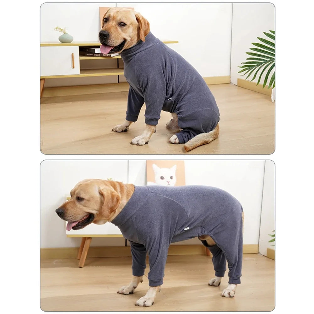 4-Legs Dog Coats Warm Fleece Clothes for Small Medium Large Dogs Dog Cold Weather Outfit Full Body Cover Dog Snowsuit