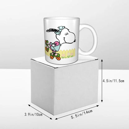 Manga Snoopy Woodstock Cartoon Dog Coffee Mug DIY Customized Ceramic Tea Milk Mug