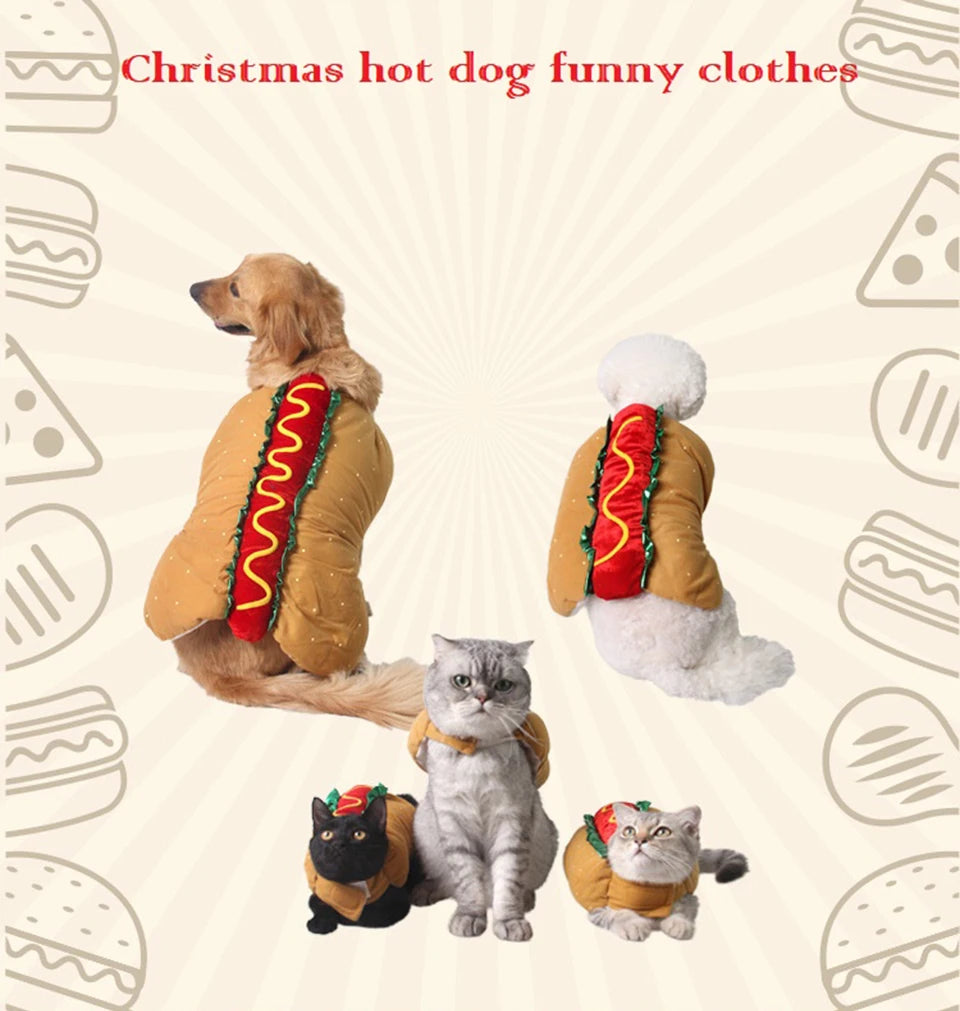 NONOR Pet Costume Hot Dog Shaped Dachshund Sausage Adjustable Clothes Funny Warmer for Puppy Dog Cat Supplies