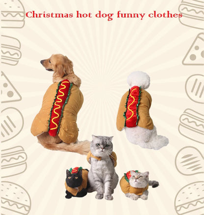 NONOR Pet Costume Hot Dog Shaped Dachshund Sausage Adjustable Clothes Funny Warmer for Puppy Dog Cat Supplies