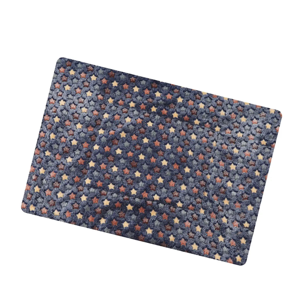 Pets Blanket Dog Warm Thicken Double-Side Flannel Pad Star Pattern Blue Xl Winter Cushion Pets Blanket Pet Winter Cushion