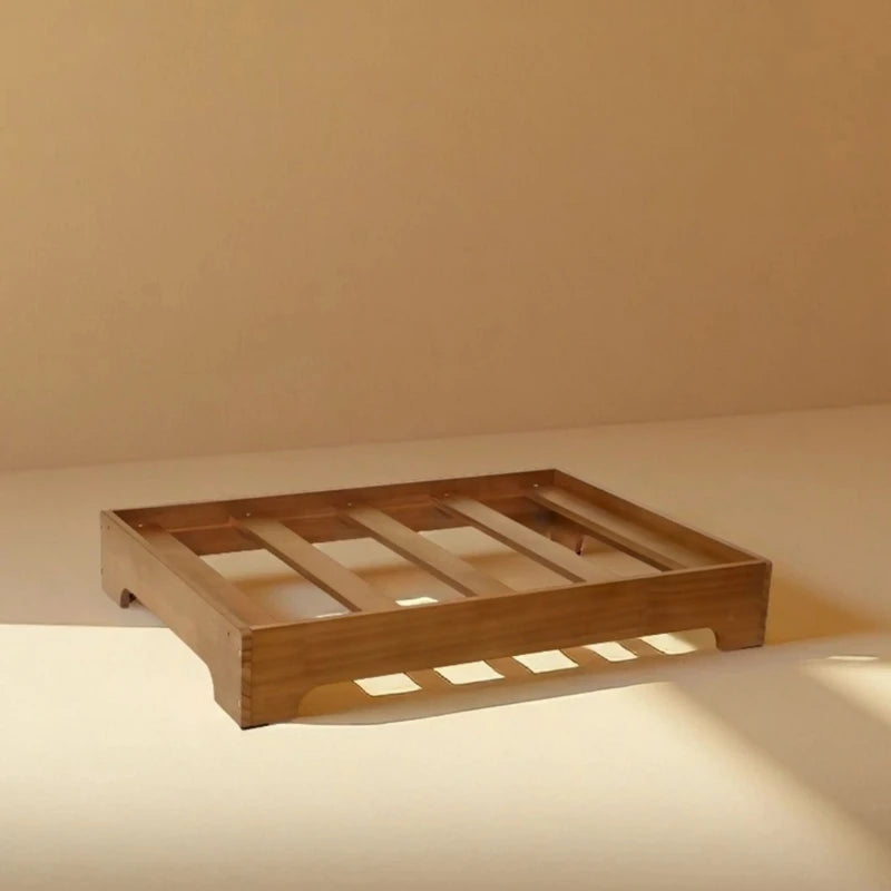 Wooden Pet Tent House - Washable Dog Bed for Small Dogs, Cat House with Removable Cover, Cozy Pet Tent for Indoor/Outdoor Use