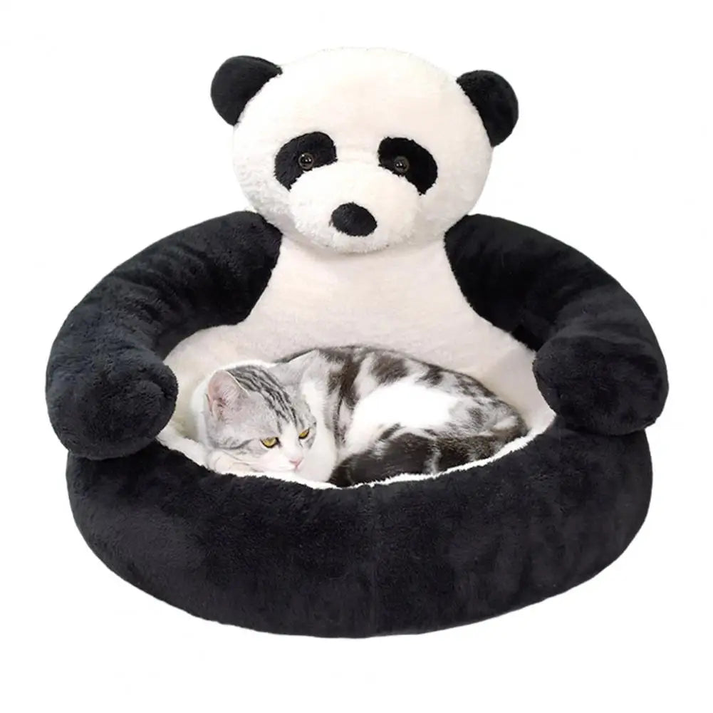 Dog Bed Plush Fabric Soft Pet Sofa Warm Fluffy Teddy Bear Dog Bed with Armrests Cozy Plush Cat Sofa Bed Non-slip for Cats