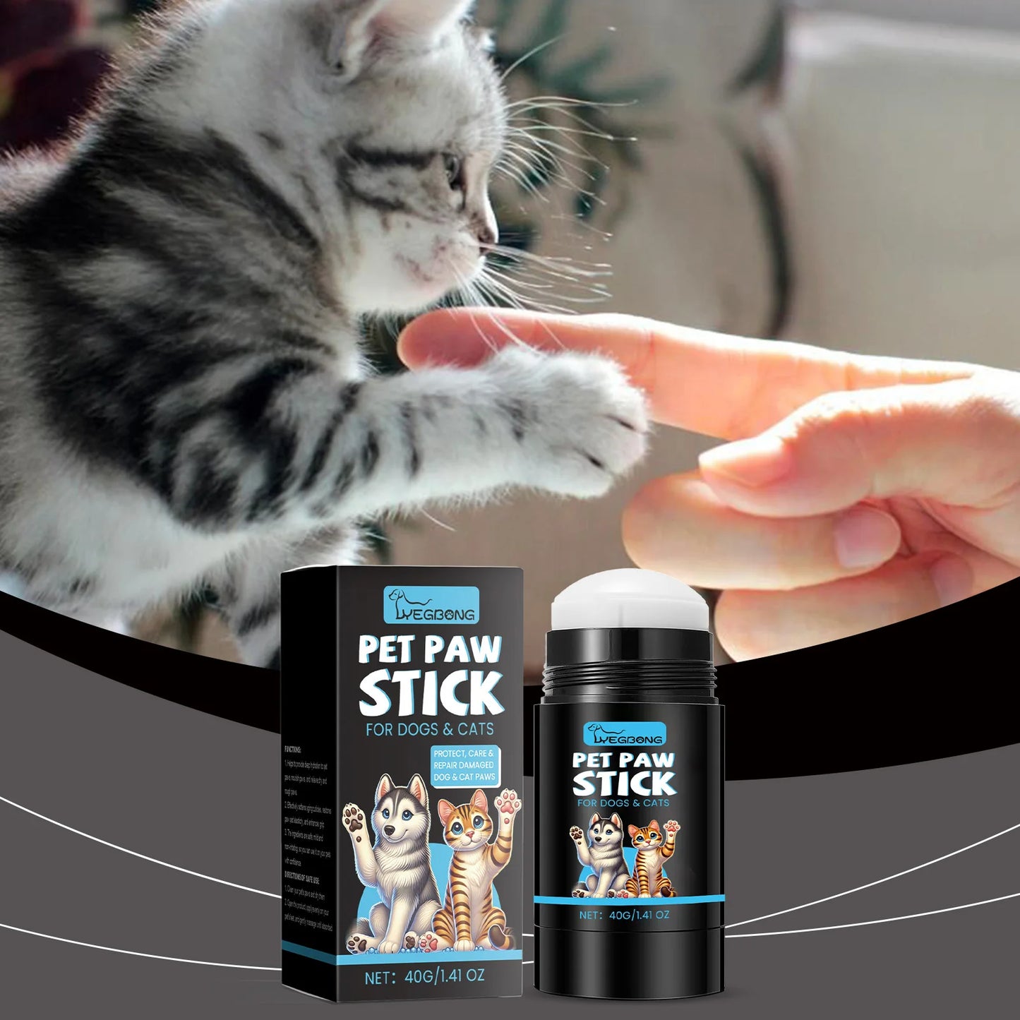 the PET PAW STICK - Pet Paw Balm, Helps Soothe and Protect Dry Cracked Noses/Paws with Natural Dog Paw Oil, Moisturizing Paw Protectant Pet Care