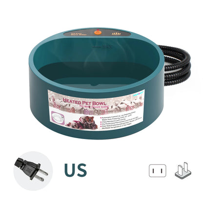 Heated Pet Bowl Intellectual Temperature Control 2.2L Heated Dog Bowl Winter Bird Bath Heater Dish Thermal Water Bowl for Dogs