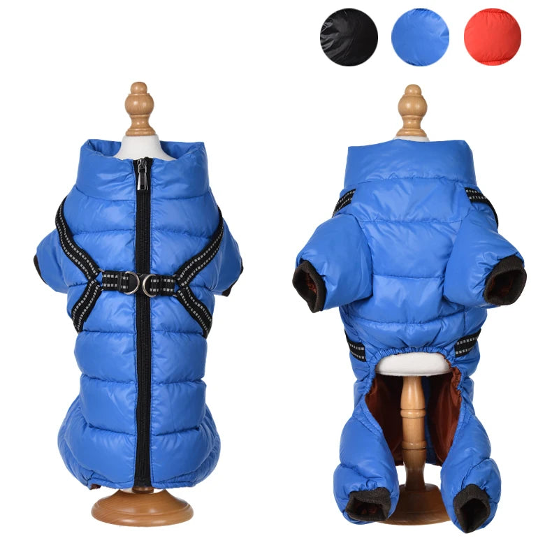 Winter Pet Jumpsuit Soft Warm Puppy Jacket Coat For Small Dogs Cats Zipper Solid Apparel Chihuahua French Bulldog Sphynx Costume