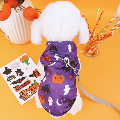 the CREEPYCUTE MESH COSTUME TEE - Summer Cat/Dog Vest, Mesh Breathable Pet Clothes for Small Dogs, Chihuahua, Yorkshire, Puppy/Kitten Halloween Cosplay Costume