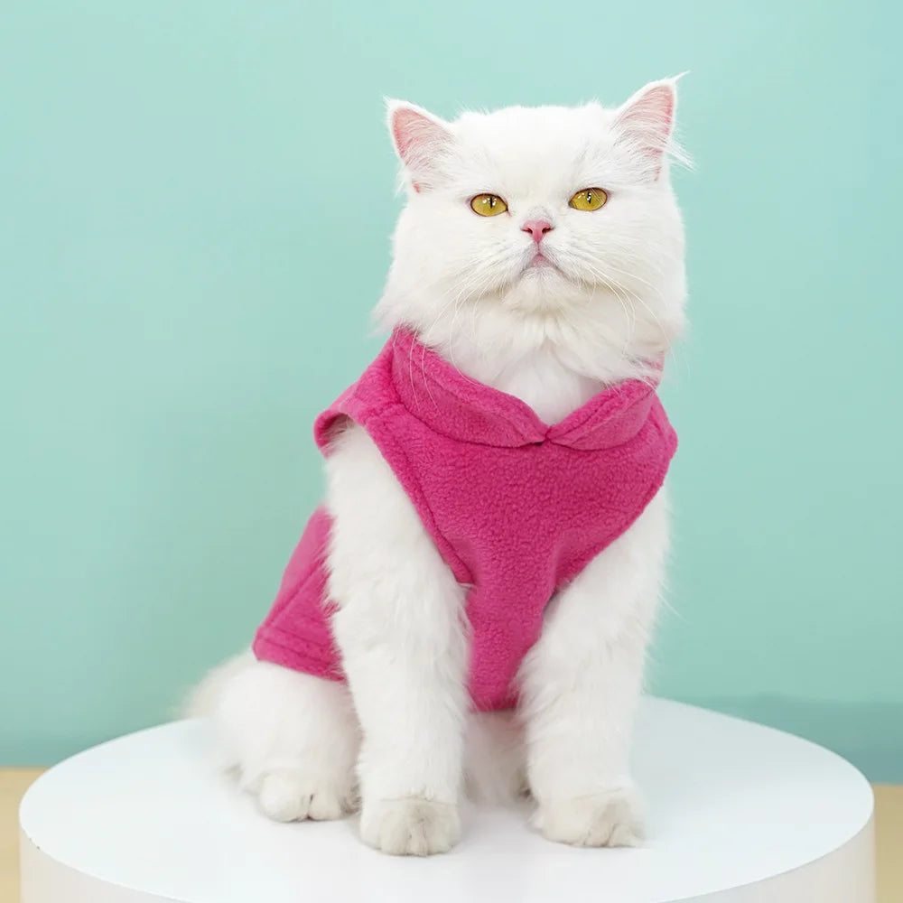 Pet Fleece Vest with Soft and Warm Fleece Sleeveless Design Unconstrained Forelimbs Autumn and Winter Warm Pet Clothing