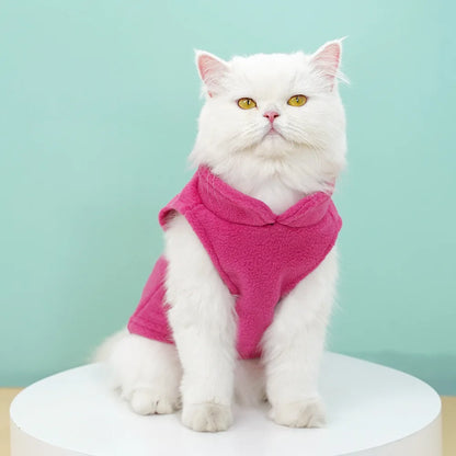 Pet Fleece Vest with Soft and Warm Fleece Sleeveless Design Unconstrained Forelimbs Autumn and Winter Warm Pet Clothing