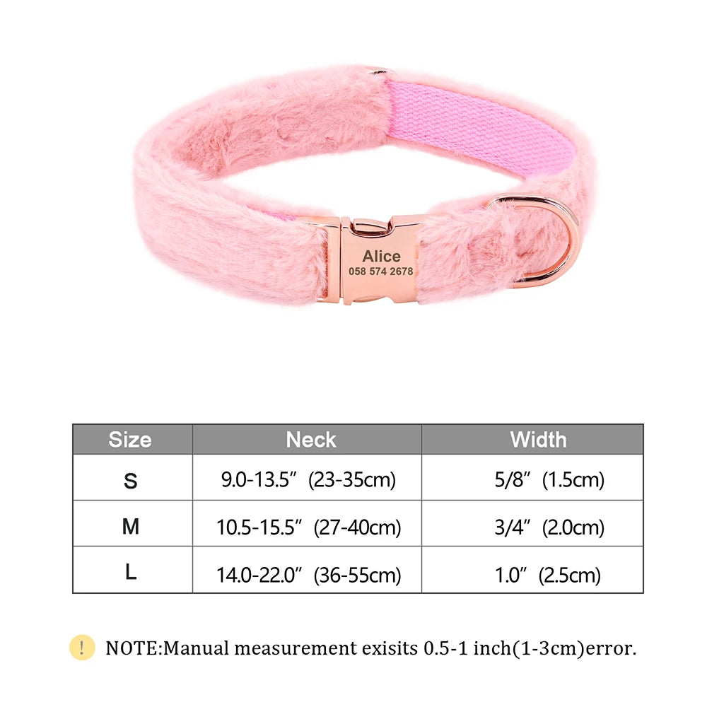 the COZY CREST PERSONALIZED COLLAR - Custom Dog Collar, Soft Velvet Dog Collars, Winter Personalized Pet ID Tag Plush Necklace for Small to Large Dogs, Pug, Free Engraving