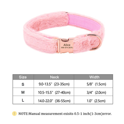 the COZY CREST PERSONALIZED COLLAR - Custom Dog Collar, Soft Velvet Dog Collars, Winter Personalized Pet ID Tag Plush Necklace for Small to Large Dogs, Pug, Free Engraving