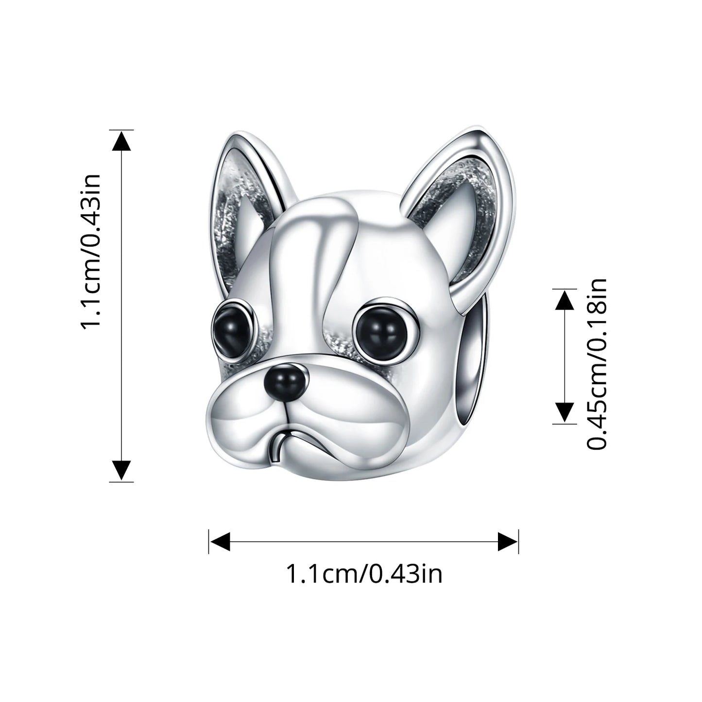 WOSTU 925 Sterling Silver Pet Dog Charm Pomeranian Pendant Yorkshire Terrier Locket Cute Original Fit for Women Bracelet DIY