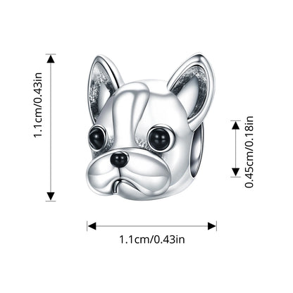 WOSTU 925 Sterling Silver Pet Dog Charm Pomeranian Pendant Yorkshire Terrier Locket Cute Original Fit for Women Bracelet DIY