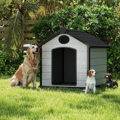 the BACKYARD DOG - For 46" Large Doghouse, Outdoor Weatherproof, 3XL Big Doghouse for 2 Large Dogs, Outside Insulated Igloo Pet House with Elevate