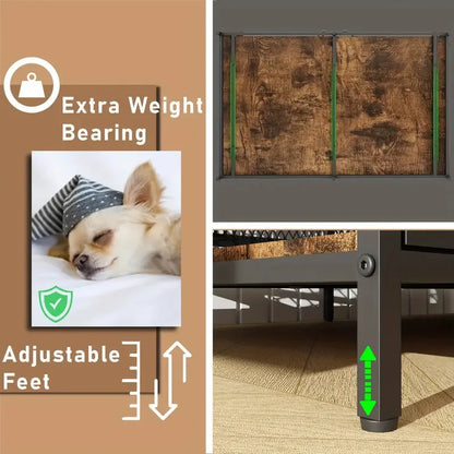 Wrought Iron Dog Cage Pet Villa Kennel Kennel Large, Medium And Small Dog Storage Table Furniture Dog Cage