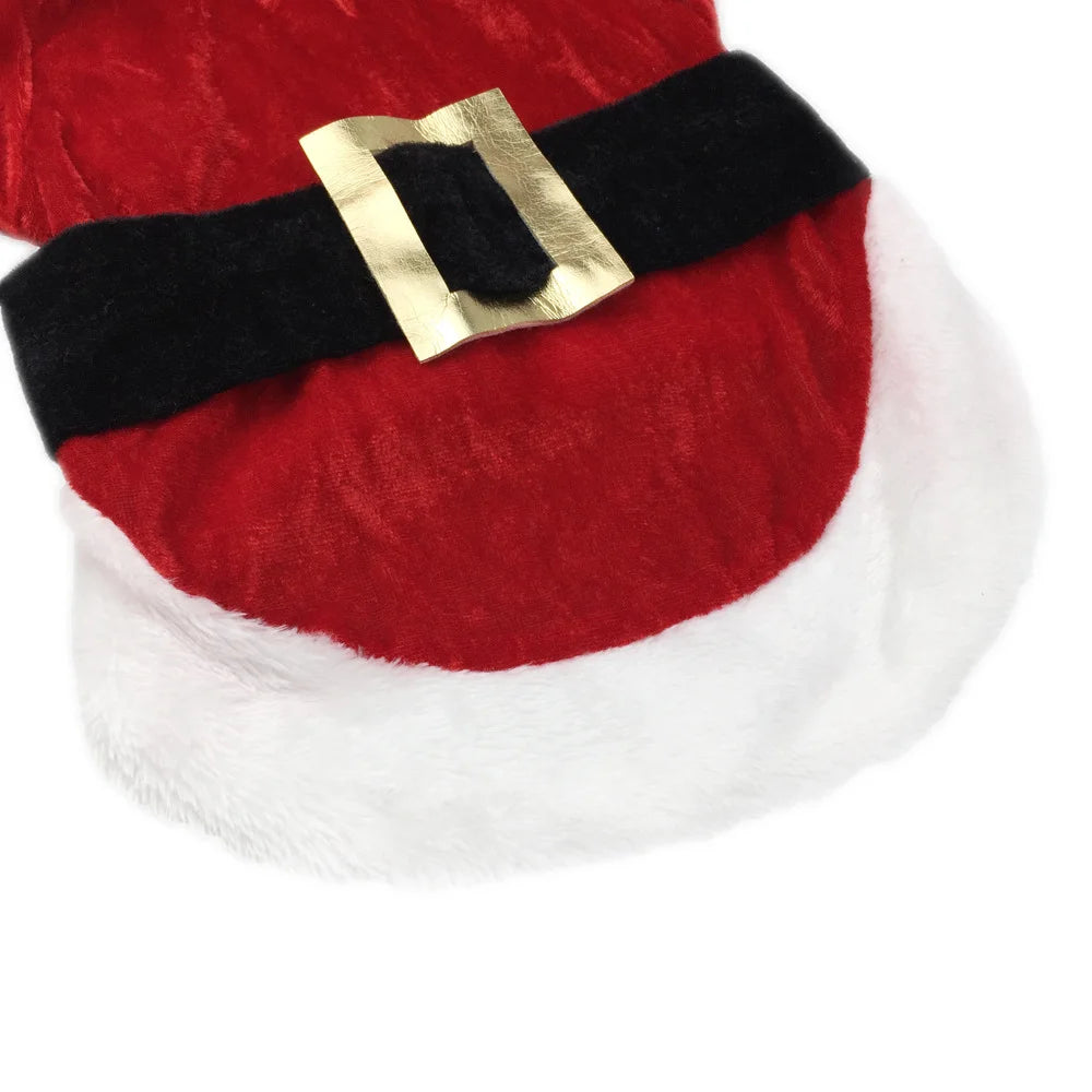 the SANTAPUP WINTER COAT - Santa Christmas Costume Clothes for Pet, Small Dogs Winter Dog Hooded Coat/Jackets, Puppy/Cat Clothing, Chihuahua/Yorkie Gift