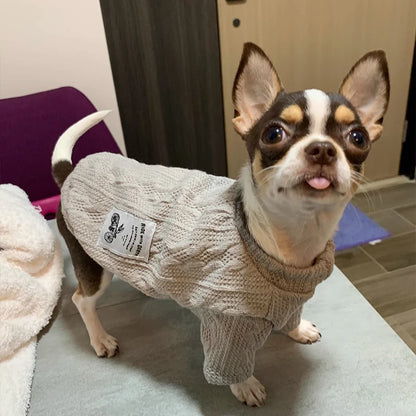 Winter Dog Clothes For Small Dog Designer Luxury Jersey Wool Dog Sweater For Chihuahua York Bulldog Sphynx Cat Knitting Clothing