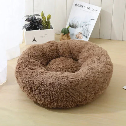 Round  Dogs Bed Cat Bed House Kennel Pet Mats Soft Long Plush Mat Pet Warm Basket Cushion Cats House Sofa Machine Wash Kennel
