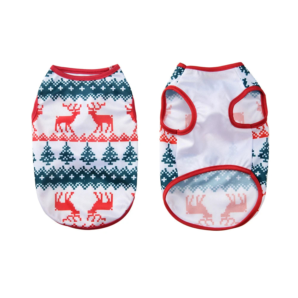 the DEER DREAMS SOFT PET VEST - Cozy Puppy Clothes, Christmas Holiday Soft Pet Vest for Small/Medium Dogs/Cats, Breathable Deer Print Costumes, Yorkshire, Chihuahua
