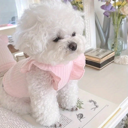 Adorable Dog Vest with Delicate Bowknot Teddy Clothes Summer Two-legged Pet Apparel Cat Clothes Breathable Dog Tank Top
