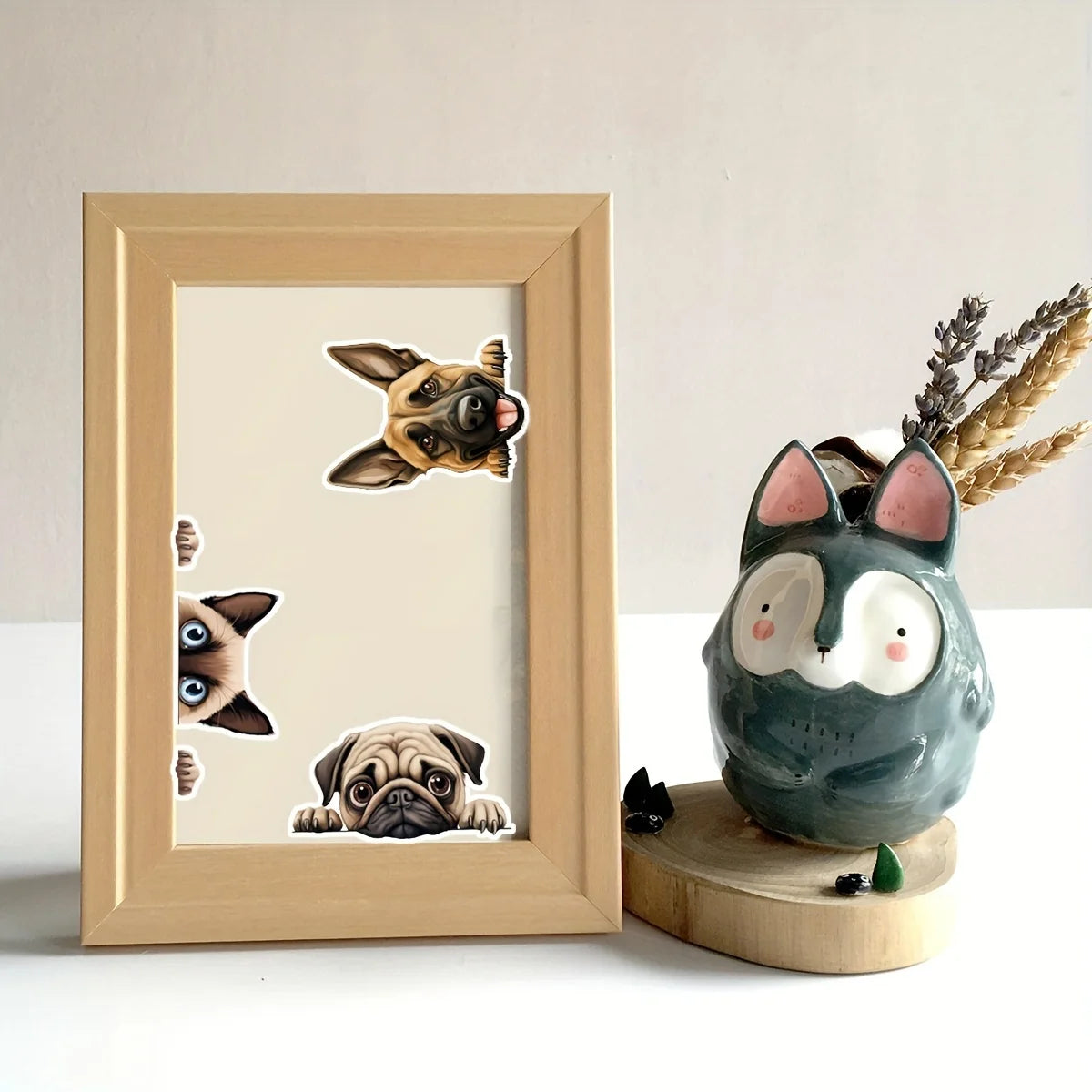 50pcs/Bag Fun Cat Dog Stickers,Waterproof, Be Suitable for Suitcase Skateboard DIY Luggage Laptop Phone Creative Stationery Toys