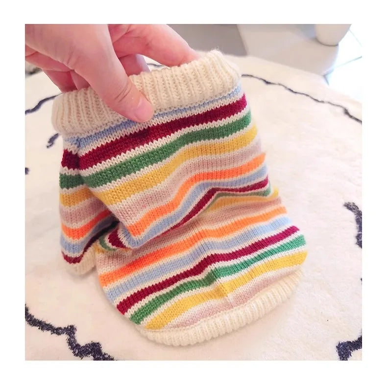 Winter Warm Clothes for Bichon Frise, Teddy, Yorkie, and Other Dogs. Thick Two-paw Sweater for Autumn and Winter Dog Walking.