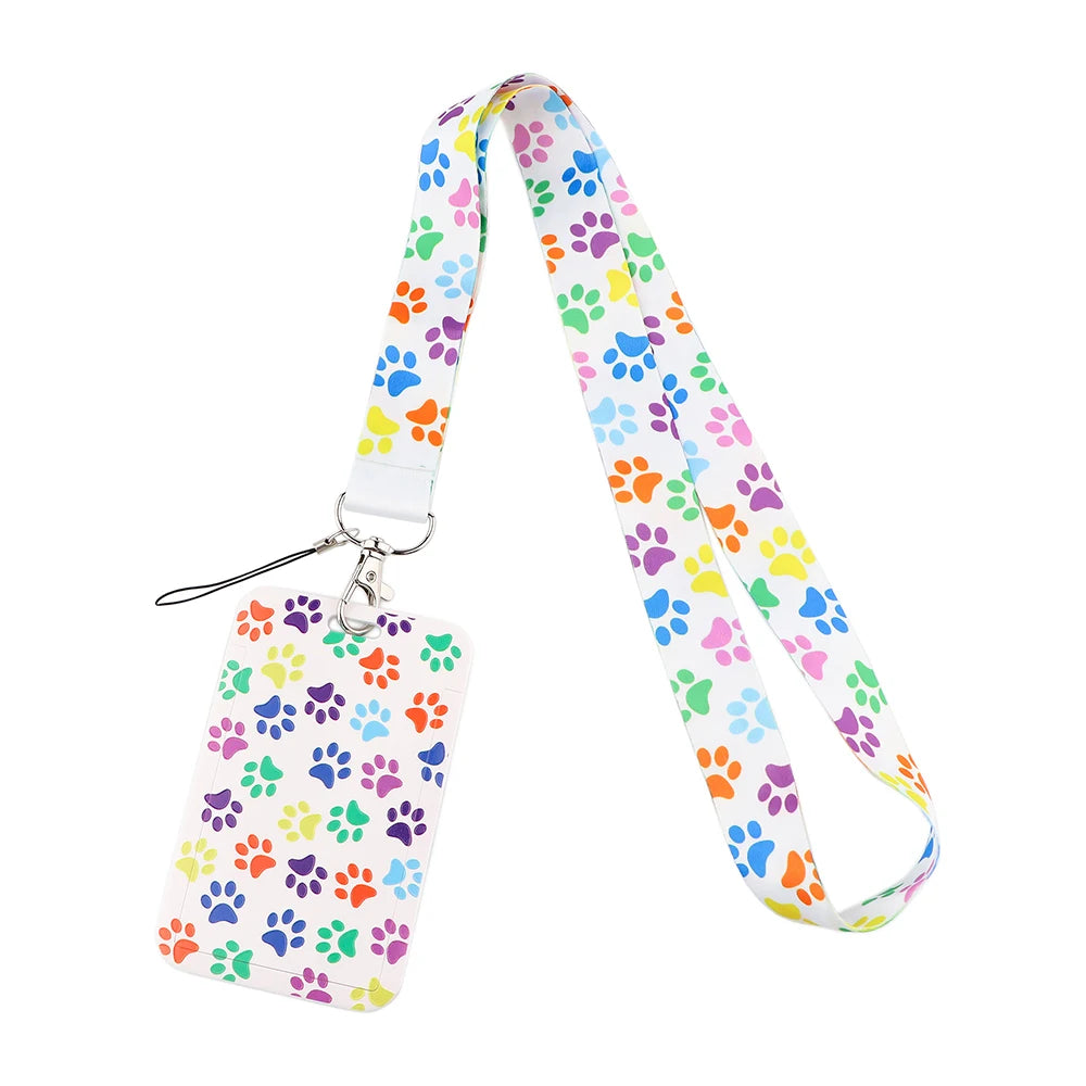DZ1404 Dog Paw Print Lanyards for Key Neck Strap lanyard card ID Holder Gym Key Chain Key Badge Holder DIY Hang Rope Key Rings