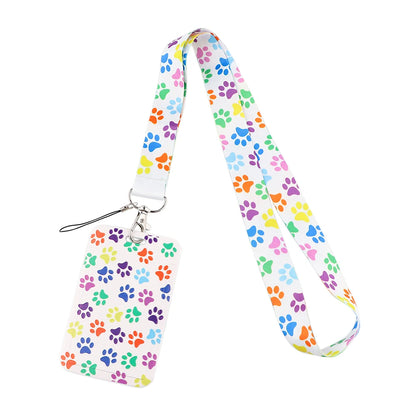 DZ1404 Dog Paw Print Lanyards for Key Neck Strap lanyard card ID Holder Gym Key Chain Key Badge Holder DIY Hang Rope Key Rings
