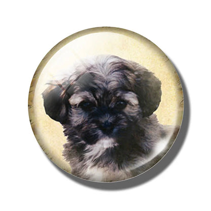 Yellow Brown Dachshund 30MM Fridge Magnet Handmade Weiner Dog Glass DomeRefrigerator Magnets Sticker Cute Animals Kitchen Decor