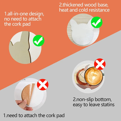 10 pieces/set of wooden coasters with dog patterns and diamond paintings, DIY creative diamond painting coasters, holiday gifts