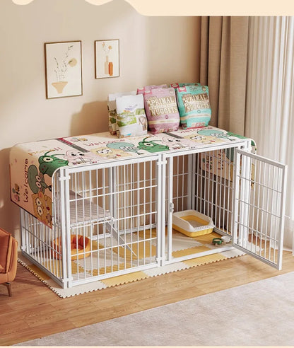 the KENNEL CAGE - Outdoor Dog/Cat House, Durable Dog Crate, Indoor Pet Playpen for Small/Medium Dogs/Cats Metal Playpen Secure Fence