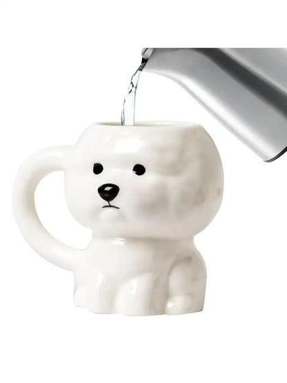 Novelty Puppy Mugs Bichon Frise Puppy Ceramic Mug Cute Creative Home Drinking Cup Coffee Cup Couple Cup Festival Gifts