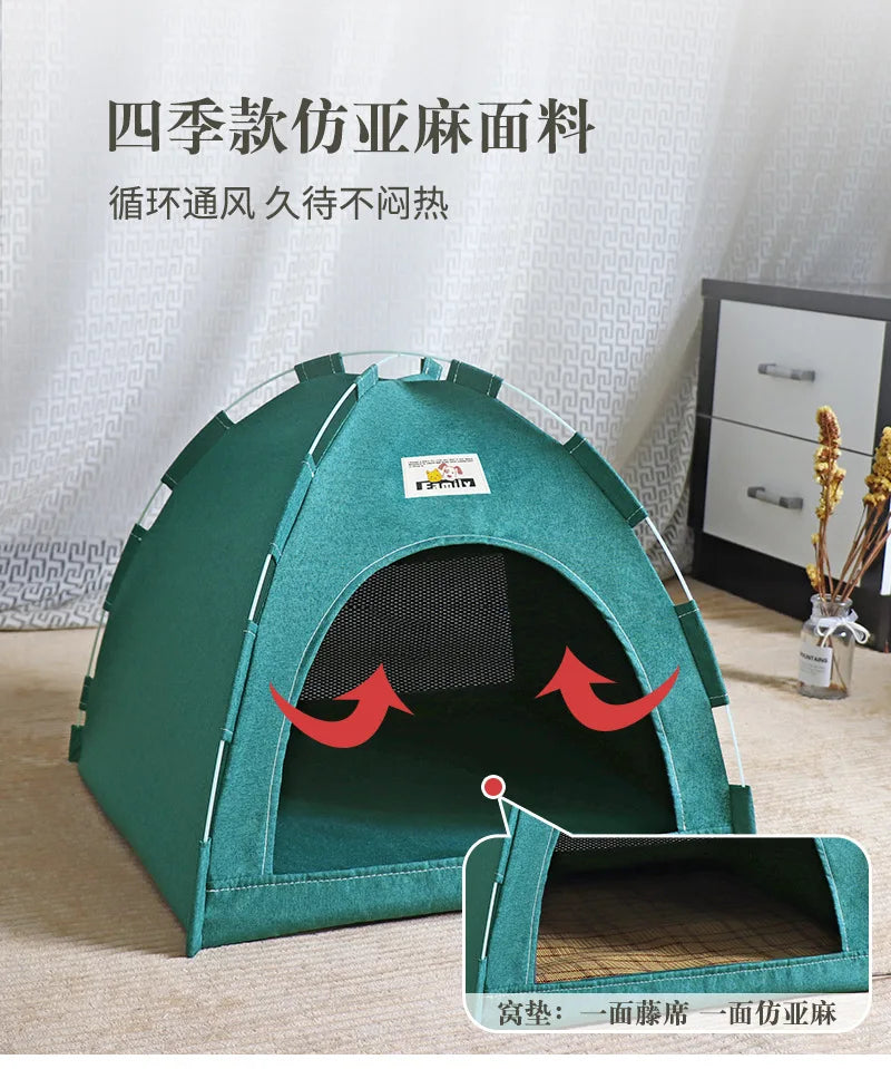 the DOG DOME - New Four Seasons Universal Pet Tent, Removable and Washable Cat and Dog Pet Nest, Summer Breathable Foldable Cat/Dog House