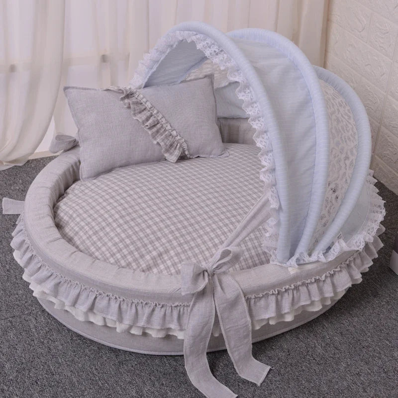 Comfortable Pet Sofa Cradle Dog Bed Overall Washable Luxury Kennel Dog Round Bed