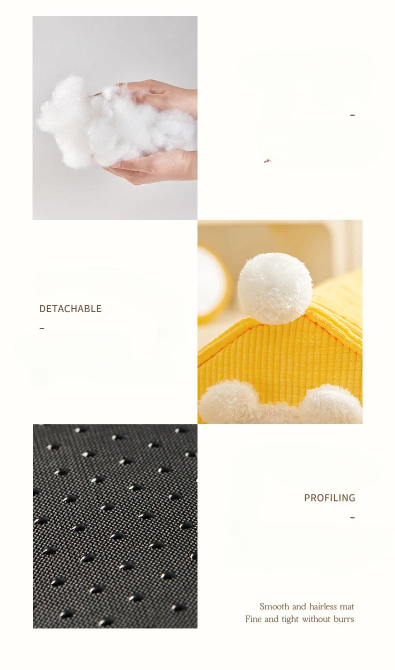 Detachable Pet House Winter Cartoon Bear Warm Cat House Suitable Small Medium Sized Dogs Cats Dog Nests and Caves Pet Supplies