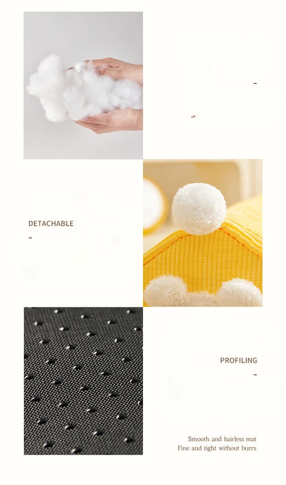 Detachable Pet House Winter Cartoon Bear Warm Cat House Suitable Small Medium Sized Dogs Cats Dog Nests and Caves Pet Supplies