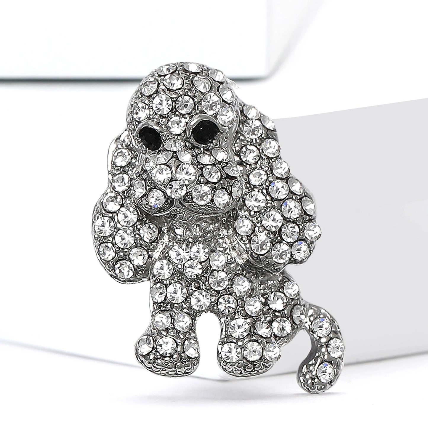 Enamel Puppy Brooches for Women Unisex Rhinestone Animal Pin Dog Lapel Pins Office Party Friend Luxury Gifts Jewelry Accessories