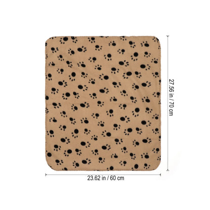 Pet Blanket Double-Sided Fleece Warm Comfortable Dog Cat Animal Paw Print Suitable for Bed Sofa Couch 60x70cm Beige