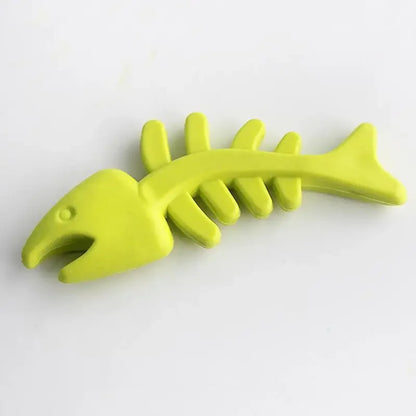 New 1PC Rubber Puppy Toy Fish Bone Shape Chewable Teething Dog Toy Bite Resistant Pet Supplies Random Color